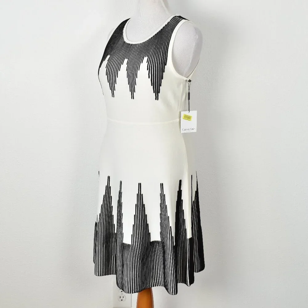 Calvin Klein Fit and Flare Knit Dress NEW - L - Picture 3 of 9